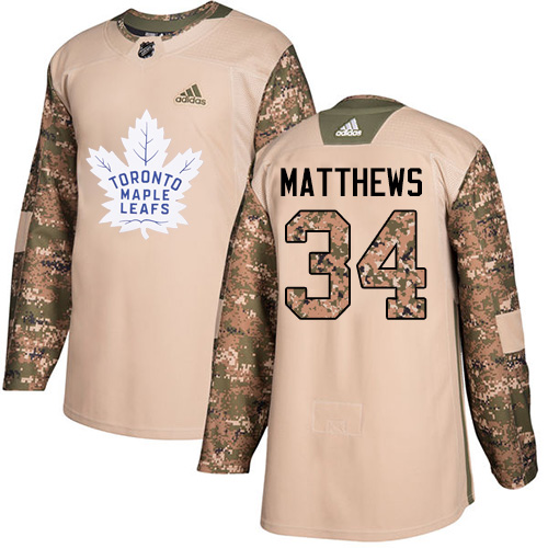 Adidas Maple Leafs #34 Auston Matthews Camo Authentic Veterans Day Stitched NHL Jersey